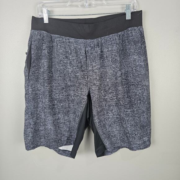 Lululemon Men's T.H.E. Linerless Shorts 9” Gray Black Pockets Size Large - Picture 1 of 7
